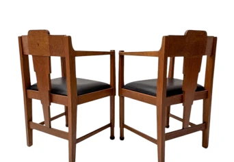 Two Art Deco Amsterdamse School Armchairs, by Frits Spanjaard, 1920s
